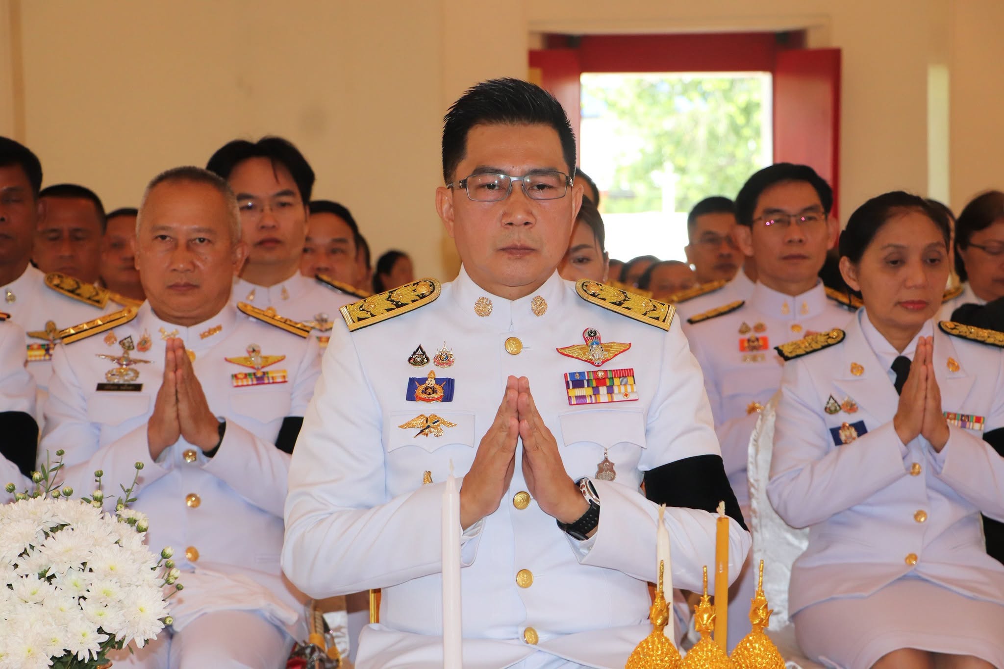 title - ส.ป.ก.ยโสธร ร่วมพิธีบำเพ็ญกุศลและทำบุญตักบาตร ครบ 50 วัน (ปัญญาสมวาร) ถวายเป็นพระกุศลแด่ สมเด็จพระเจ้าลูกเธอ เจ้าฟ้าพัชรกิติยาภา นเรนทิราเทพยวดี กรมหลวงราชสาริณีสิริพัชร มหาวัชรราชธิดา ณ พระอุโบสถ วัดศรีธรรมมาราม (พระอารามหลวง)